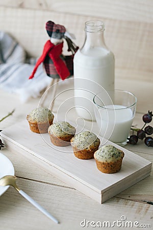 Poppy seed mini muffins Stock Photo