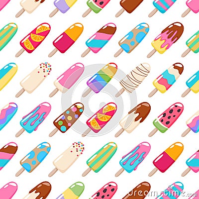 Popsicle ice cream pattern. Vector Illustration