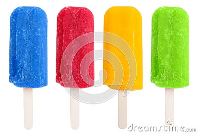 Popsicles popsicle collage assorted ice cream lolly icecream ice Stock Photo