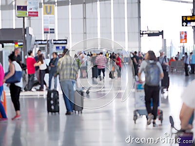 Popular airport flights are popular. And there are many people to use the service. This image is blurry Editorial Stock Photo