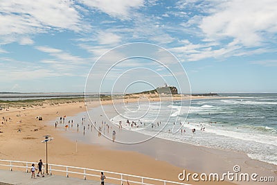 Popular Beach in Newcastle, NSW, Australia. Editorial Stock Photo