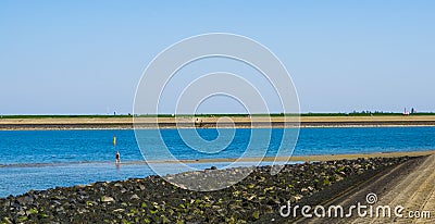 The popular beach of tholen, Bergse diepsluis, Oosterschelde, Oesterdam, Zeeland, The netherlands Stock Photo