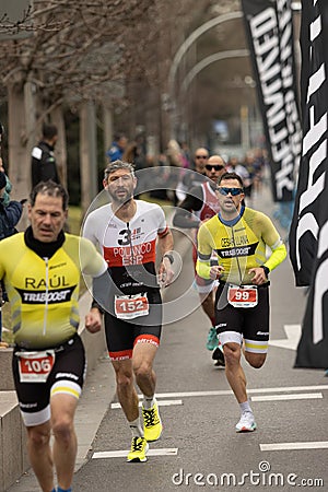 Popular biathlon race in the streets of Madrid Editorial Stock Photo