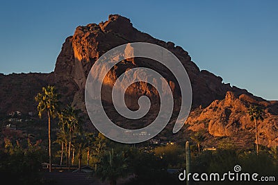 Camelback Mountain at Sunrise Stock Photo