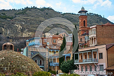 Popular city landmark of Tbilisi. The old building of the sulfur bath Editorial Stock Photo