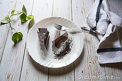 Popular dessert ingredients chocolate cake Stock Photo