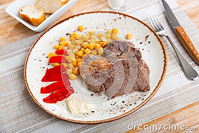 Popular dish of beef with chickpeas Stock Photo