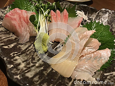 Popular Japanese food Sashimi Stock Photo