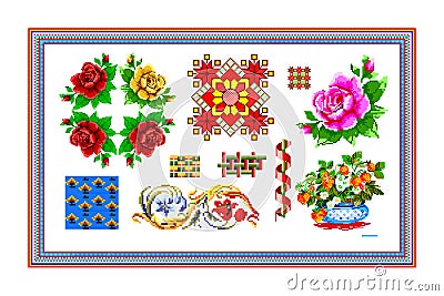 Popular motif, pattern, regular motif, tablecloth Stock Photo