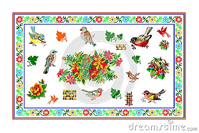 Popular motif, pattern, regular motif, tablecloth Stock Photo