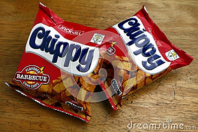 Popular snack food chips in foil packs Editorial Stock Photo