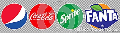 Popular Soft Drinks Logo Vector Illustration