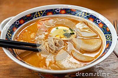 Popular southeast asia spicy noodle Laksa Stock Photo