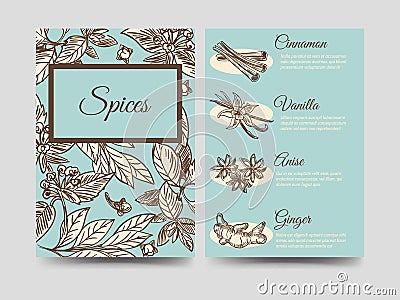 Popular spice flyers template Vector Illustration