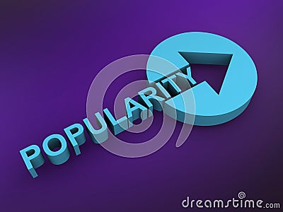 popularity word on purple Stock Photo