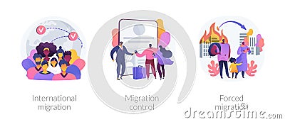 Population displacement, refugees abstract concept vector illustrations. Vector Illustration