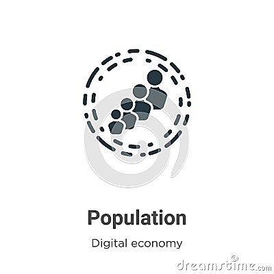 Population vector icon on white background. Flat vector population icon symbol sign from modern digital economy collection for Vector Illustration