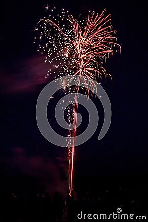 Populous festive fireworks Stock Photo