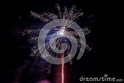 Populous festive fireworks Stock Photo