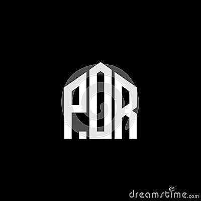 POR letter logo design on BLACK background. POR creative initials letter logo concept. POR letter design.POR letter logo design on Vector Illustration