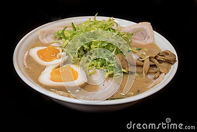 Porc noodle bowl isolated Stock Photo