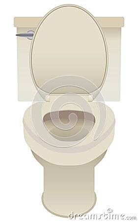 Porcelain Bathroom Toilet with open lid Vector Illustration