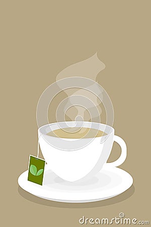 Porcelain cup with tea hot drink tonic vector illustration Vector Illustration