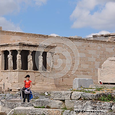 Porch of caryatids Editorial Stock Photo