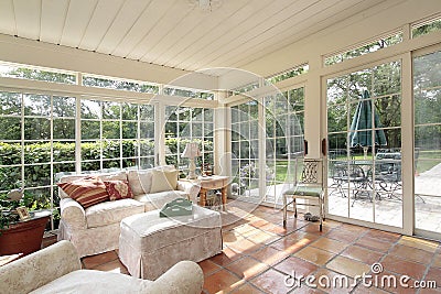 Porch with spanish tile Stock Photo