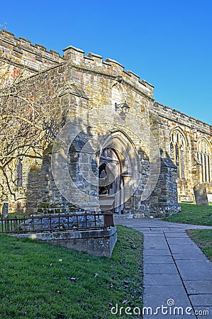 St Dunstan Church Entrance Porch. Editorial Stock Photo