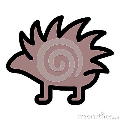 Porcupine animal icon color outline vector Vector Illustration