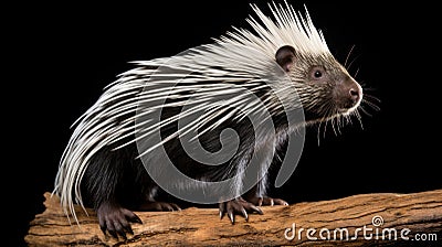 porcupine isolated on black background Stock Photo