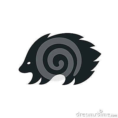 Porcupine silhouette logo Vector Illustration