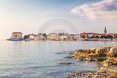 Porec town and harbor on Adriatic sea in Croatia. Stock Photo