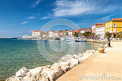 Porec town and harbor on Adriatic sea in Croatia. Stock Photo