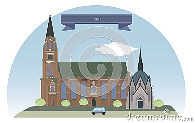 Pori, Finland Vector Illustration