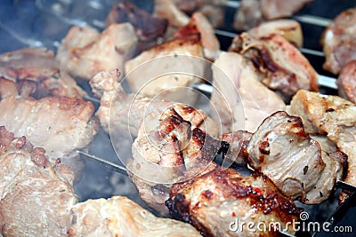 Pork barbecue Stock Photo