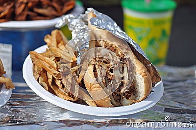 Pork Barbecue Sandwich Stock Photo