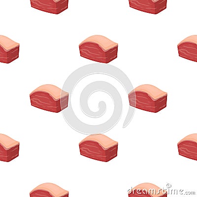 Pork belly icon in cartoon style isolated on white background. Meats pattern stock vector illustration Vector Illustration