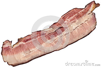 Bacon Rasher Isolated On White Background Stock Photo