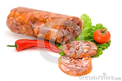 Pork brawn and slices Stock Photo