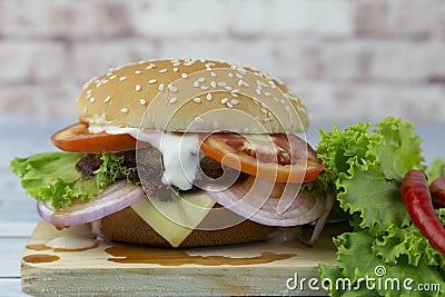 Pork Burger Stock Photo
