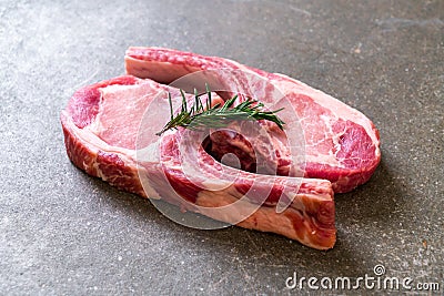 pork chop raw Stock Photo