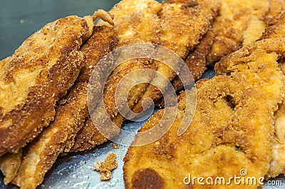 Pork cutlets production Stock Photo