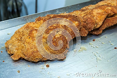 Pork cutlets production Stock Photo