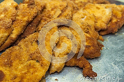 Pork cutlets production Stock Photo