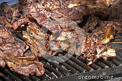 Fresh made pork still on a grill Stock Photo