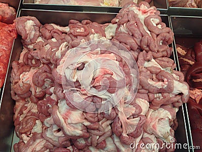 Pork intestine Stock Photo