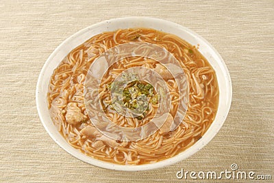 Pork intestine thin noodle Stock Photo