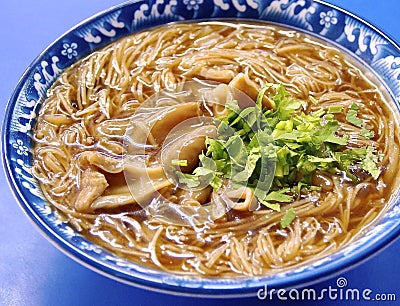 Pork intestine thin noodles Stock Photo